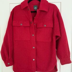 Red Button-Up Shirt/Jacket